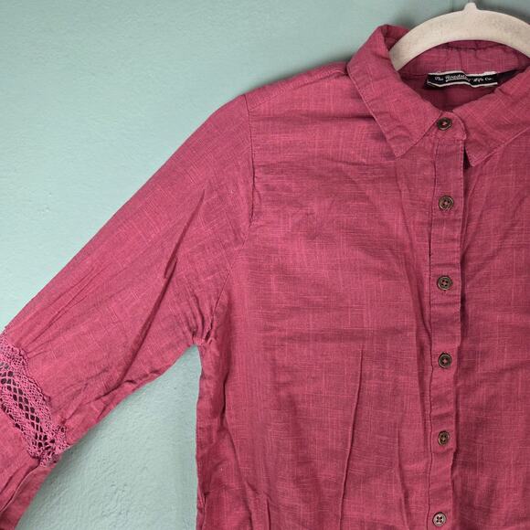 The Roadster Life Co. Womens Button Down Tie Front Cotton Top Size Small Boho - Picture 5 of 5